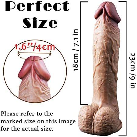 9 Inch Realistic Dildo Dual Density Liquid Silicone Cock With Strong