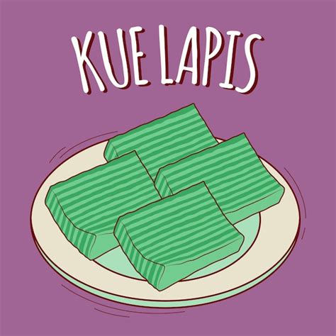 Kue Lapis Illustration Cuisine Indon Sienne Avec Style Cartoon