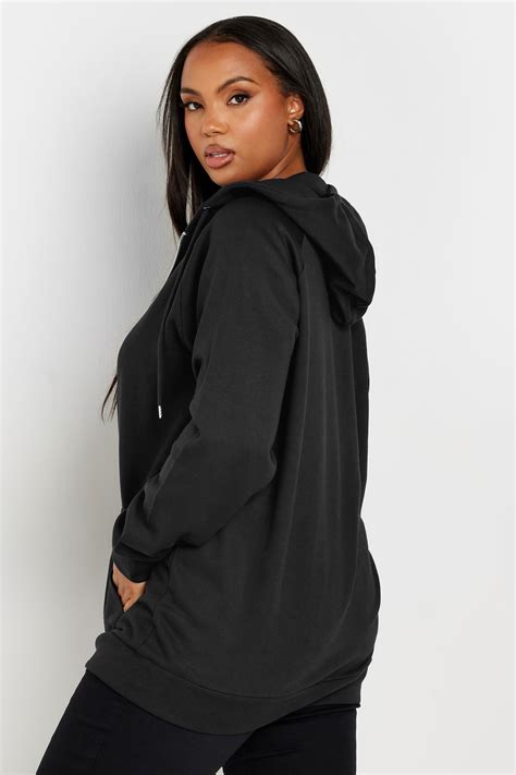 Yours Plus Size Black Essential Zip Through Hoodie Yours Clothing