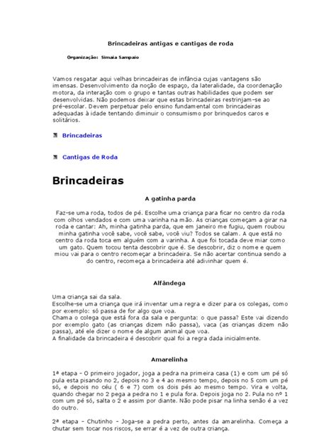 PDF Brincadeiras Antigas E Cantigas De Roda DOKUMEN TIPS