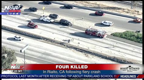 FIVE KILLED: In fiery crash on Interstate 10 in Rialto, CA (FNN) - YouTube