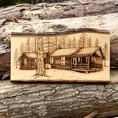 Custom House Portrait Wood Burned Portrait Cabin Portrait Etsy