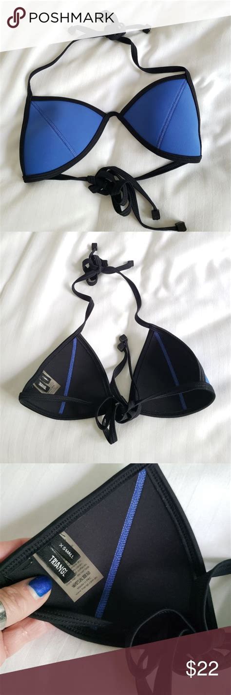 Triangl Cobalt Blue Black Neoprene Bikini Xs Bikinis Neoprene Bikini