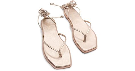 Kaanas Samoa Naked Thong Sandal Wrap Around In Metallic Lyst