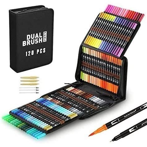 Feutres Coloriage Adulte 120 Couleurs Feutre Double Pointe Feutre