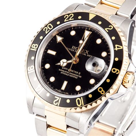 Pre Owned Rolex Gmt Master Ii Stainless Steel And Gold Mens Watch