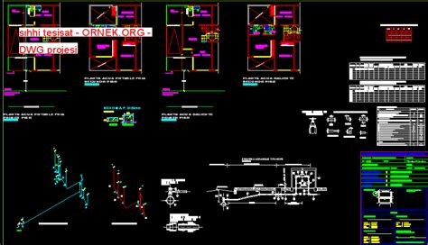 sıhhi tesisat dwg projesi Autocad Projeler