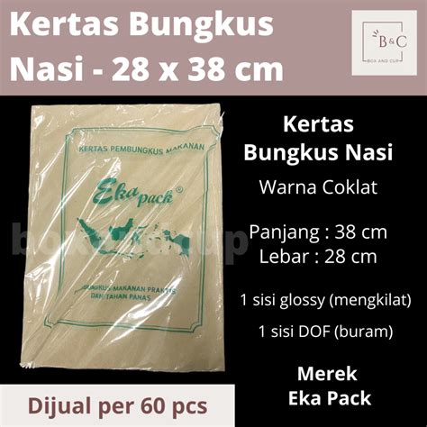 Jual ISI 60 LEMBAR Kertas Bungkus Nasi Coklat Ukuran 28x38 Cm