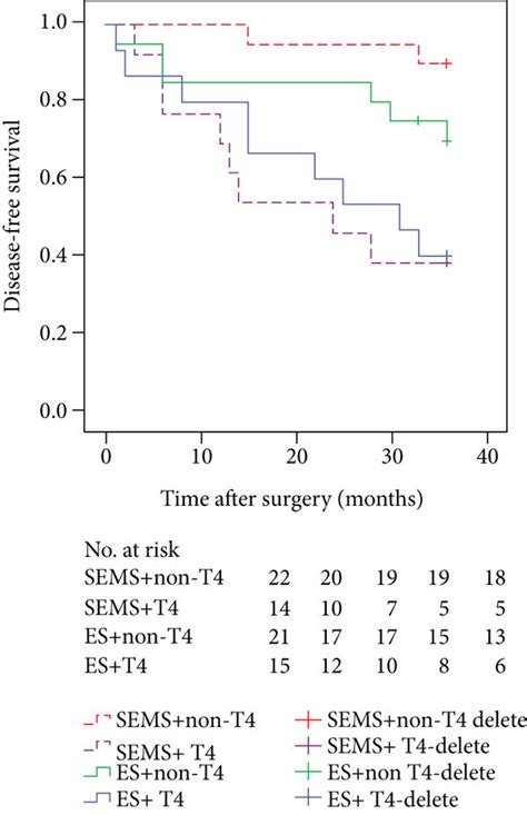 Kaplan Meier Stratification Survival Curves For Patients In The Sems