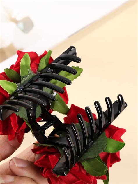 Flower Decor Hair Claw Shein Usa