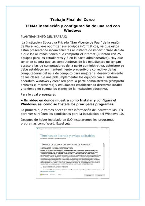 Trabajo Final del Curso Trabajo Final del Curso TEMA Instalación y