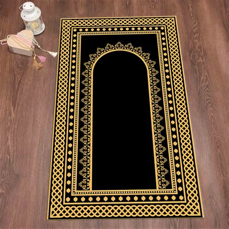 Gold Prayer Rug, Black Prayer Rug, Prayer Rug, Islamic Rug, Gift Rug ...