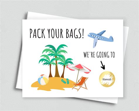 Pack Your Bags Surprise Travel Card Scratch Off Card Beach Etsy