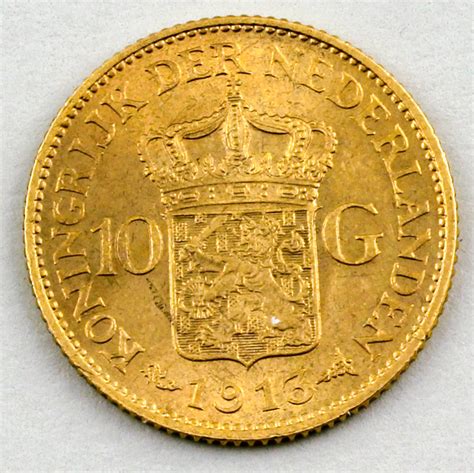 Goldmünze Niederlande Wilhelmina 10 Gulden 1913 Objektdetail