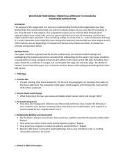 Theoretical Approach To Counseling Paper Docx Benchmark Professional