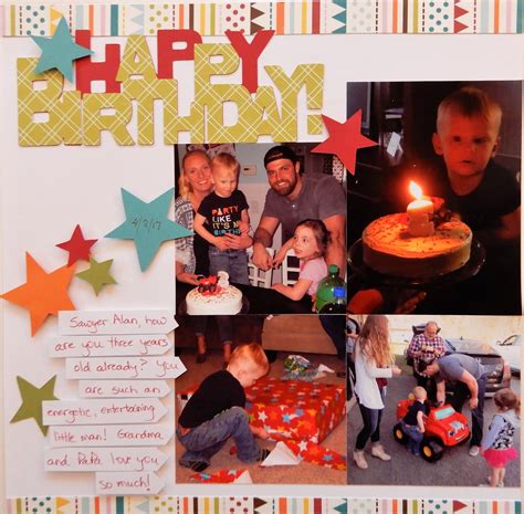 Random Memories: Two Page Scrapbook Layout - "Happy Birthday"