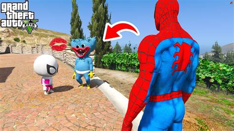 HOMEM ARANHA viu sua FILHA BEIJANDO BEBÊ HUGGY WUGGY no GTA 5 YouTube