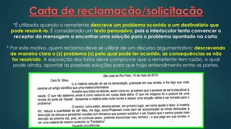 Exemplo De Carta Argumentativa De Reclama O E Solicita O Novo Exemplo