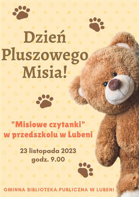 Dzie Pluszowego Misia Gminna Biblioteka Publiczna W Lubeni