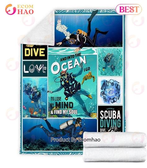 Scuba Diving Gift For Birthday Diver Fleece Blanket Quilt Ecomhao Store