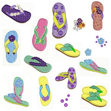 Flip Flop Fun Collection | Machine Embroidery Designs By Sew Swell