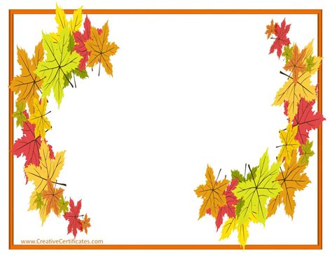 thanksgiving border templates customizable printable