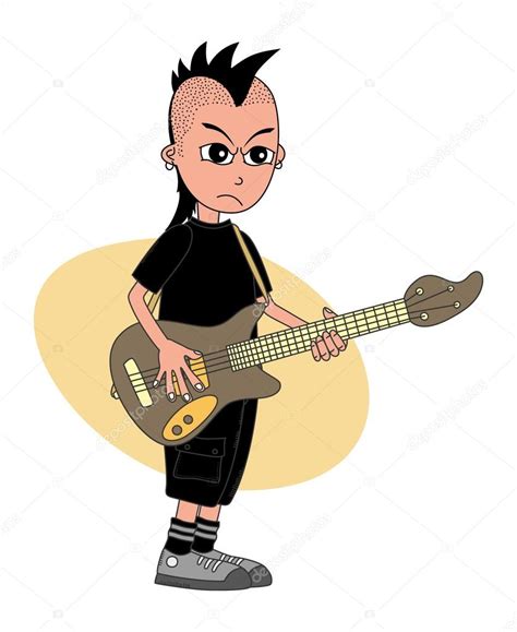 Guitarist cartoon character — Stock Vector © vectorfirst #45570415