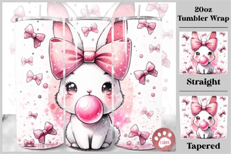 Bubblegum Bunny Coquette Tumbler Wrap Graphic By Luna Art Design