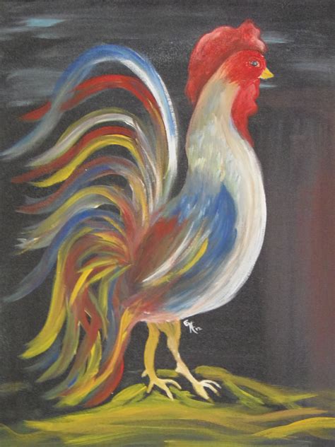 Acrylics By Elainehaynie2012 Chicken Painting Chicken Art Barred