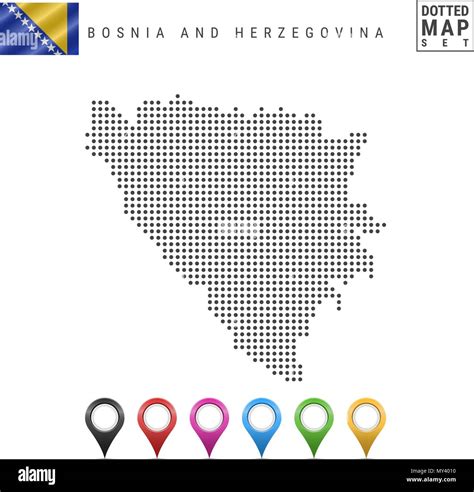 Vector Dotted Map Of Bosnia And Herzegovina Bosnia And Herzegovina