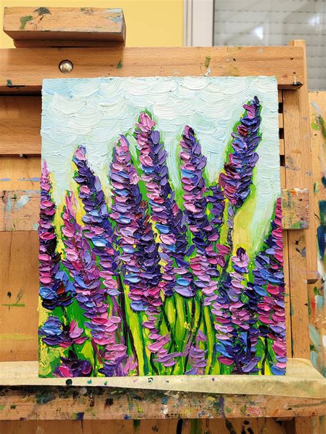 Lavender Painting Floral Oil Painting Original Impasto Oil Painting ...