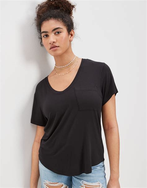 Ae Soft And Sexy V Neck Pocket Tee