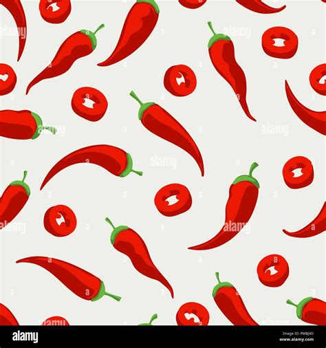 Mexican Pepper Food Pattern Spicy Hot Mexico Chili Peppers Seamless