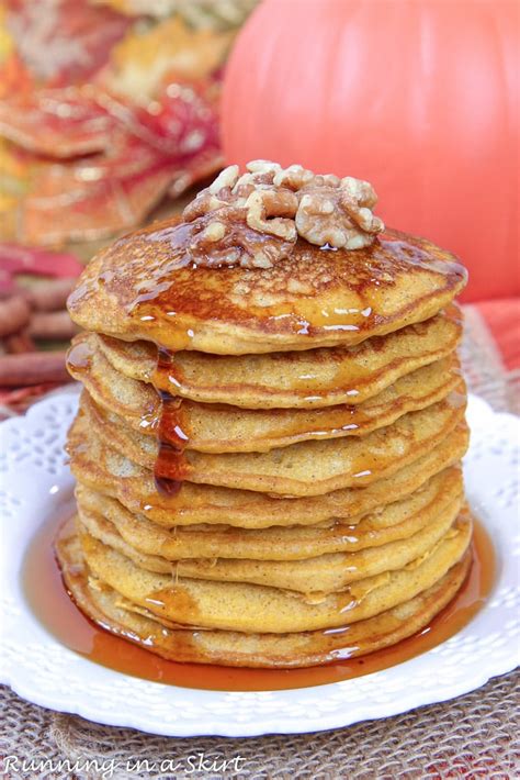 Easy Pumpkin Pancakes With Pancake Mix Running In A Skirt