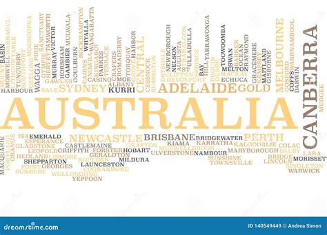 Australia Word Cloud Stock Illustration Illustration Of Coast 140549449