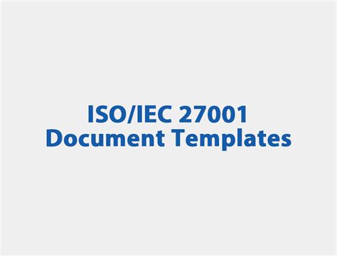 Isoiec 27001 Document Templates Parker Solutions Group