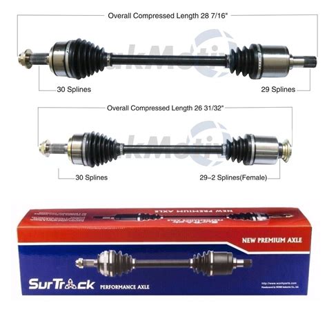 For Honda Ridgeline Awd Pair Of Front Cv Axle Shaft Assemblies