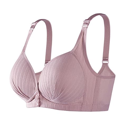 Alllist No Wire Womens Bras Full Coverage Front Closure Lingerie Soft Plain Purple Bralette