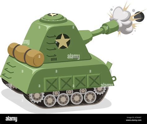 Krieg Panzer Schie En Projektil Seitenansicht Vektor Illustration