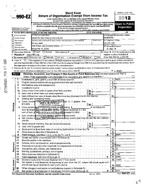 Fillable Online Short Form OMB No 1545 1150 990 Z Return Of Fax