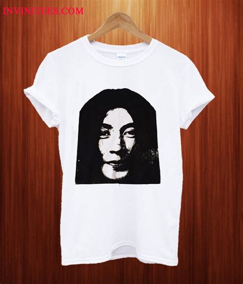 Yoko Ono Portrait Handmade Silkscreened T Shirt