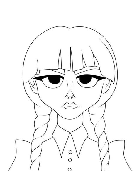 Wednesday Addams Coloring Page Free And Online Coloring