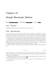 Silo Tips Name Lab Partner Section Pdf Chapter Simple Harmonic