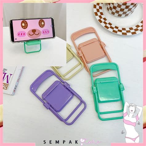 Jual SS Phone Holder Kursi Macaron Folding Chair Stand Holder Phone