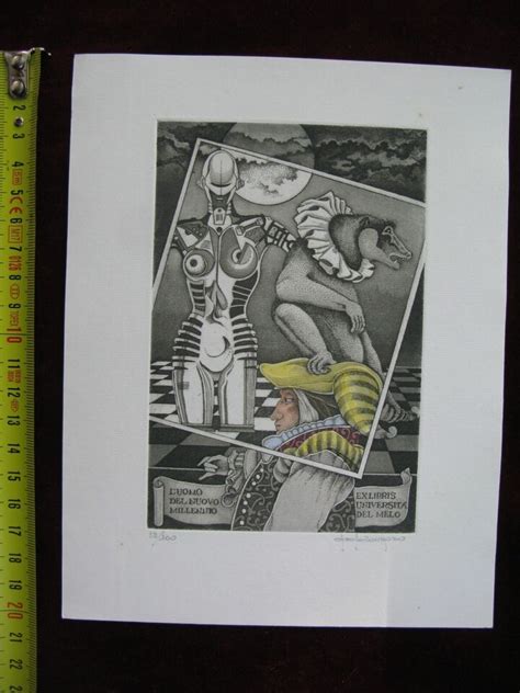 Paolo Rovegno Italy Exlibris Erotic Nude Bookplate Etching Print Ebay