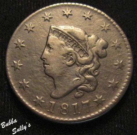 1817 Coronet Head Large Cent F Details Ebay