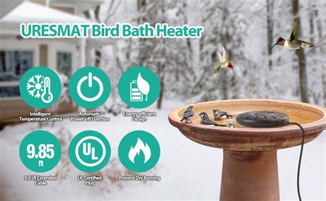 Amazon Uresmat Bird Bath Heater With Ft Birdbath Deicer With