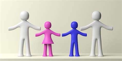 Concepto De Familia Gay Padres Y Dos Ni Os Figuras Humanas Sobre Fondo Blanco Ilustraci N D