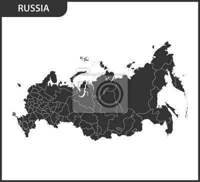 Fototapeta Szczeg Owa Mapa Polski Z Regionami Lub Stanami I Miastami