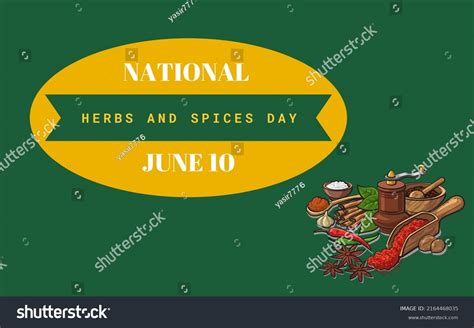 National Herbs Spices Day On June Stock Illustration 2164468035